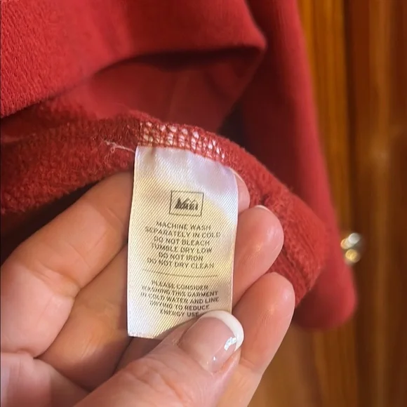 REI red-orange quarter zip fleece sweater - Picture 8 of 8